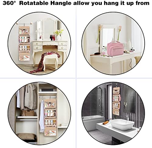 Toiletry Bag Travel Bag with Hanging Hook, Large Water-Resistant Cosmetic Make up Organizer for Women and Men, Full Sized Container, Perfect for Travel Daily Use, pink 6 Toiletry Bag Travel Bag with Hanging Hook, Large Water-Resistant Cosmetic Make up Organizer for Women and Men, Full Sized Container, Perfect for Travel Daily Use, pink