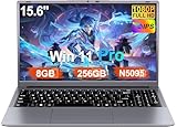 2026 Ordenador Portátil 15,6 Pulgadas Celeron N5095 2,9 GHz Win11 Pro 8GB 256GB SSD Expansión 1TB 1920x1080 FHD BT4.2 HDMl USB 3.0 Portatil con Ratón Inalámbrico y Teclado Español Membrana Gris