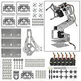 diymore Silver ROT3U 6DOF Aluminium Robot Arm Mechanical Robotic Clamp Claw Kit with MG996R Servos 25T Metal Disc Horns and Screw (Unassembled)