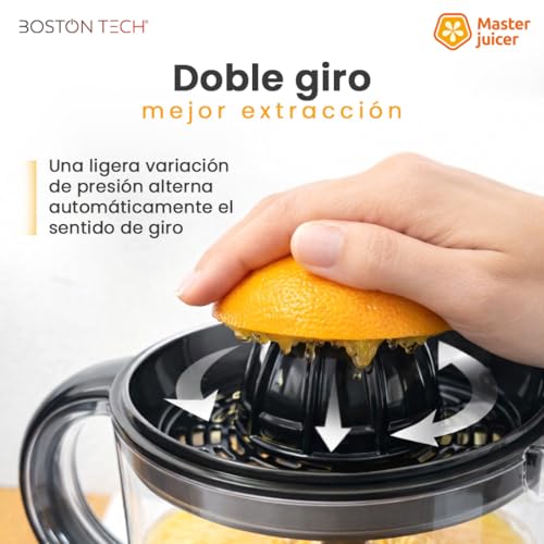 Miniatura 5 de Exprimidor Eléctrico De Naranjas Y Cítricos 40w 700 Ml Doble Giro 2 Conos Intercambiables Bpa Free Antigoteo Y Apto Para Lavavajillas Masterjuicer Boston Tech Exprimidor Eléctrico Hogar