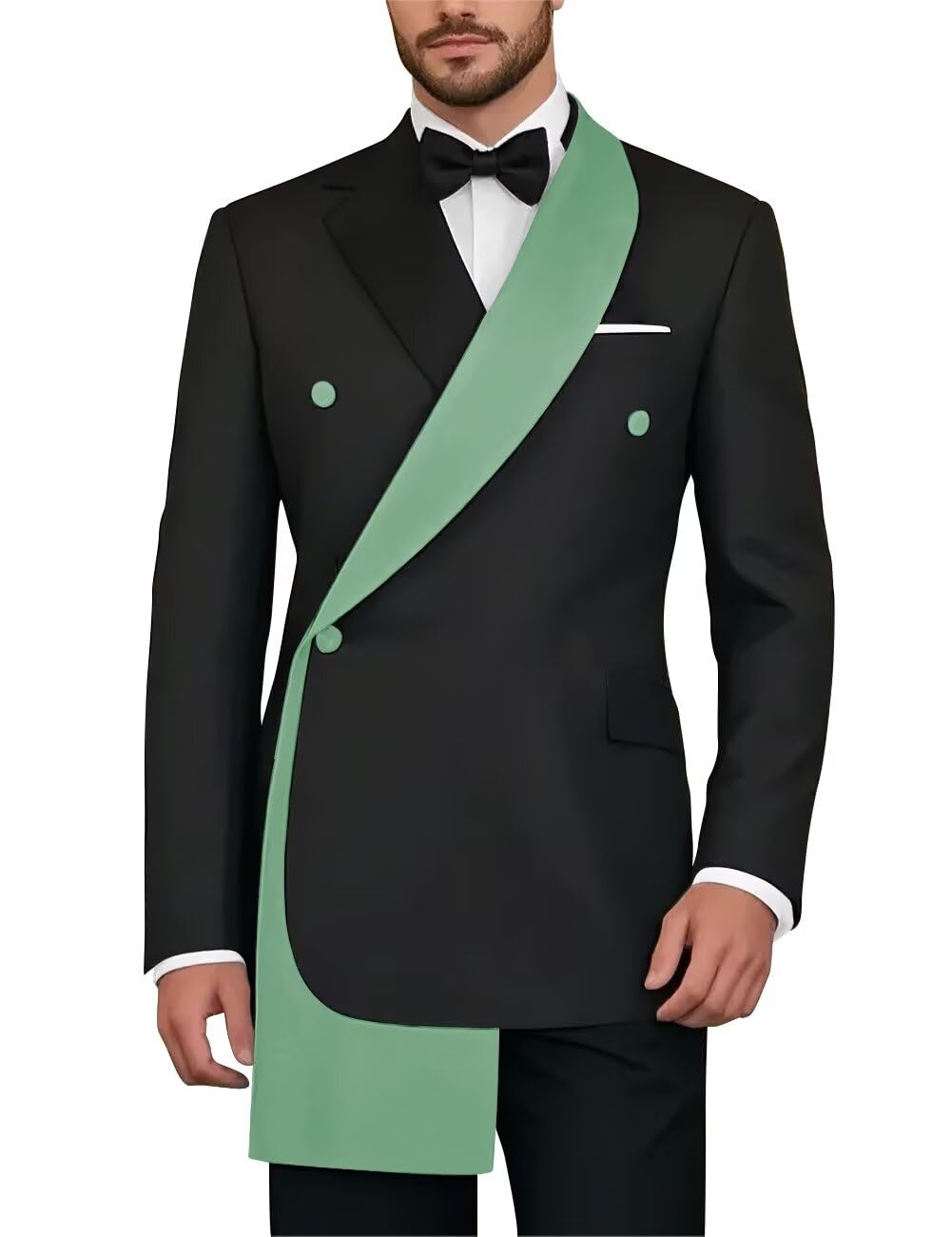 SHUZHXLZANGY Mens Tuxedo Suit Set 2 Piece Wedding Tuxedo for Men Prom Dinner Party