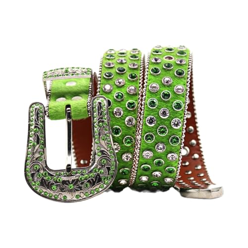 Waist Belt Glinting Crystal Green Punk Waist Chain Heavy Duty Jeweled Rhinestones Street Dance Jeans Belt3