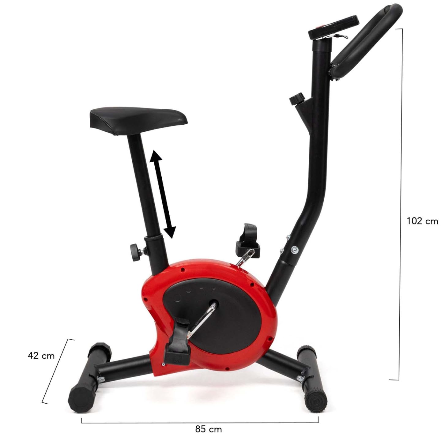 IDMarket - Vélo d'appartement à résistance réglable, Selle Ajustable et écran LCD Multifonction
