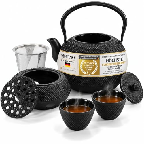 Produktfoto von DIMONO® Asiatische Teetassen Gusseisen 80ml traditionelles 2er Set schwarz