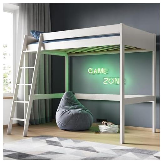 High Sleeper vs. Loft Beds and the Best Mattress Sizes 4 Flair Furnishings Noomi - Double High Sleeper Bed for Kids, Cabin Bed, Heavy Duty and Sturdy Solid Wood, Stylish, Space Saving Design (White)