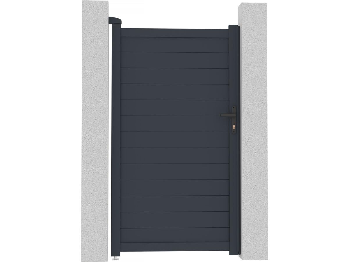 Porte de jardin en aluminium Marc - 101,​2 x 180,​9 cm - Gris