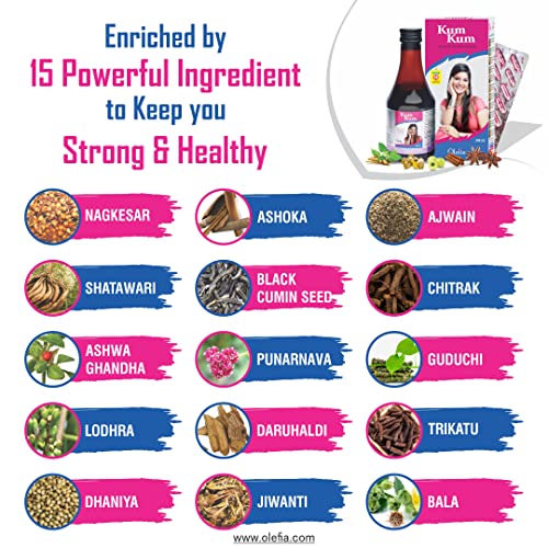 Image of KumKum Syrup A Herbal Formulation For Female Uterine Problems, Health & Beauty Tonic, 200 Ml(Pack Of 3)