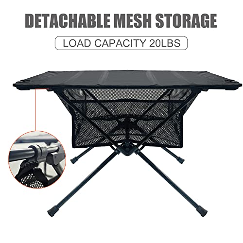 West Tune Portable Folding Camping Table,Oxford Cloth Small Camping Tables For Outdoor,Picnic Table That Fold Up Lightweight,Compact Camp Table For Indoor,Bbq,Hiking,Fishing,Beach Table,Black-Black #TOP4