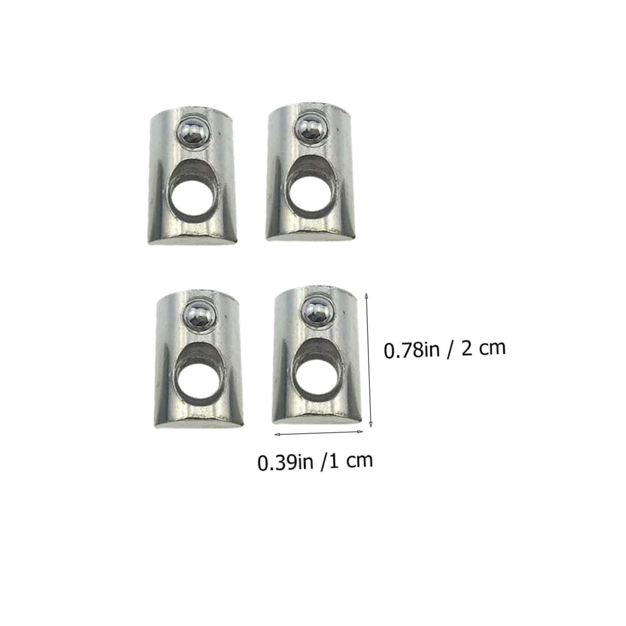 Mipcase 100pcs Carbon Steel Spring Loaded T-Nuts with Nickel Plating for Aluminum Profile Extrusion, T-Slot Ball Spring Nuts Compatible with European Standard 20-m5 Series, Industrial