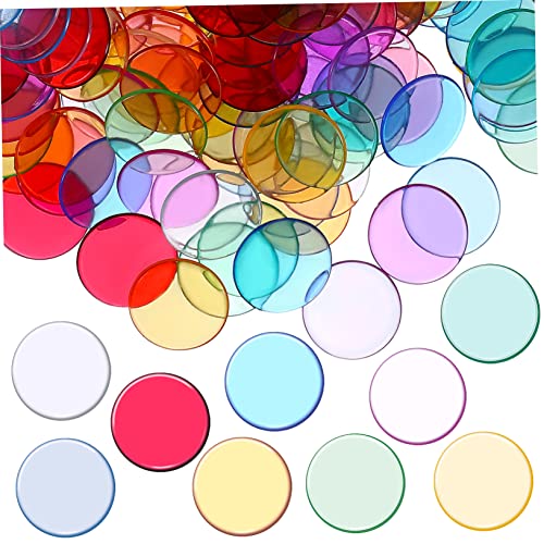 KONTONTY 400 Pcs Transparent Color Bingo Chips Game Markers for Bingo Games Educational Counting Activities and Round Counting Discs