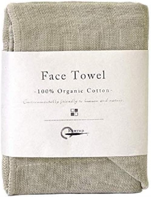 IPPINKA Nawrap Organic Cotton Face Towel, Durable, Absorbent and Quick-Dry, Green