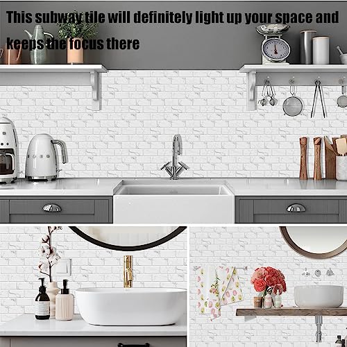 Fliesenaufkleber Amoyun für Küche und Bad, 12 Stück Mosaik 15×30 cm