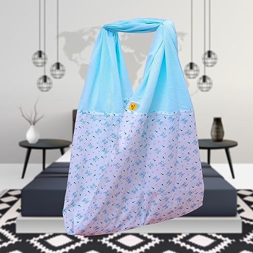 Image of Polycotton New Born Baby Ventilated Cradle Cloth /Jhula /Jhoola /Hanging Swing /Cradle Cloth (Blue)