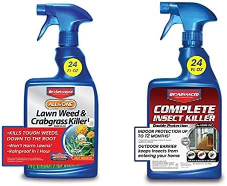 BIOADVANCED All-in-One Lawn Weed & Crabgrass Killer Bundled with Complete Insect Killer 24 Oz Ready to Spray