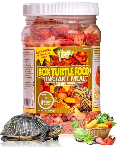 Healthy Herp Box Turtle Food Instant Meal for Reptiles - Nutritious Turtle Food Tortoise Habitat Accessories Tortoise Food - Made in USA Quick Prep - 5.07 oz (145g)