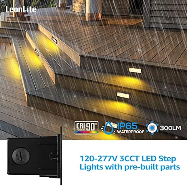 LEONLITE LED Step Lights 4.5W 2700K/3000K/4000K Selectable Oil Rubbed Bronze