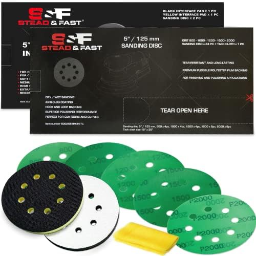 Aazon.co: POLIWELL Orbital Sander Foa Pad,5 Inch 8 Hole Interface Pad Hook And Loop 2Pcs
