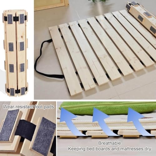 Breathable Moisture-Proof Japanese Futon Mattress Frame, Solid Wood Bed Plate, Waist Support Board for Bedroom & Living Room, 78.7x59.1in