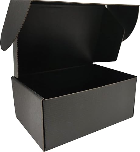 Miniatura 3 de Cajas de envío pequeñas negras para pequeñas empresas, paquete de cajas de cartón corrugado de 25 a 9 x 6 x 4 pulgadas para envío, embalaje, regalos