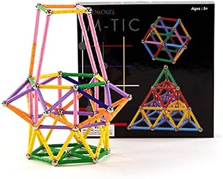 156 PcsMagnetic Sticks Building Blocks Toys, Magnet Construction Build Kit Education Toys 3D Puzzle for Kids and Adult, Magnetic Sticks and Non-magnetic Balls Playing Stacking Game Toy (156 Pcs)