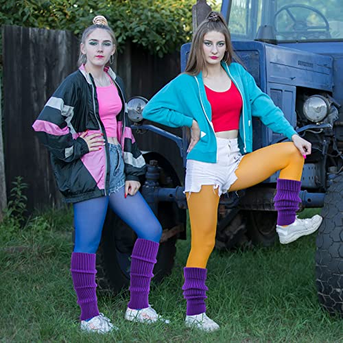 Image of ONUPGO Leg Warmers for Women 80s Party Accessories 80s Neon Knit Ribbed Leg Warmers Girls Junior Winter Leg Warmers Socks