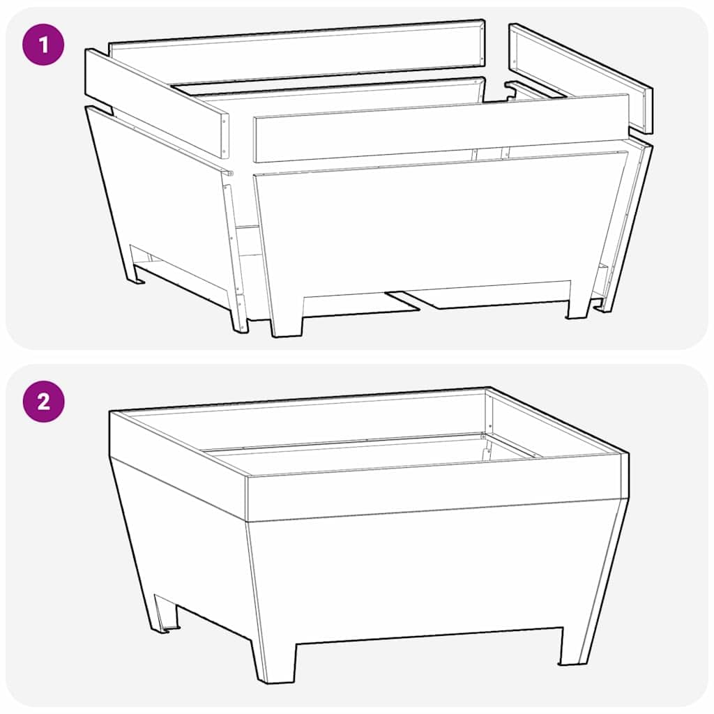 vidaXL Hoguera Marrón 80 x 80 x 43 cm Acero autopatinable, Cubierta para fogata Moderna, Ideal para jardín y terraza, protección a Prueba de Clima, Acero Resistente | Hecho para exteriores, materiales que duran para siempre sin oxidarse, el aspecto desgas