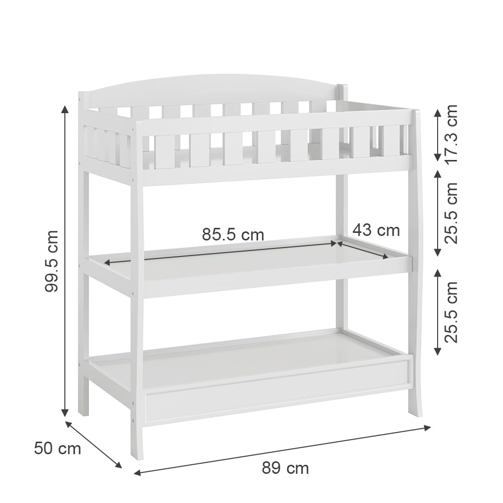 Vicco Table à Langer Nesty, Blanc, 89x99.5cm, utilisable comme rehausseur pour commodes Standard