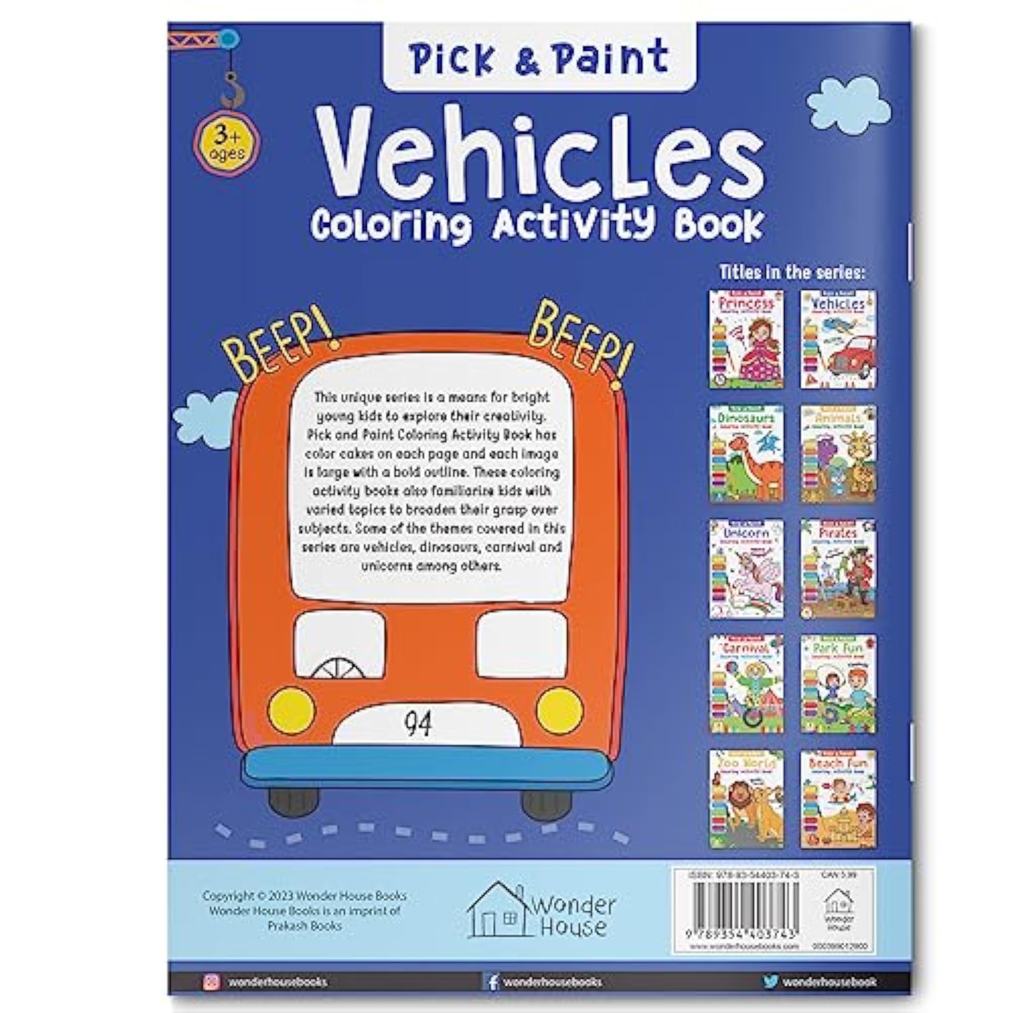 Pick and Paint Coloring Activity Book: Vehicles