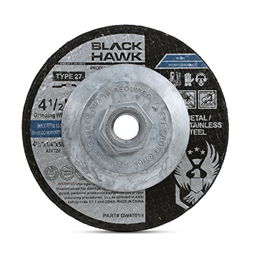BHA 4-1/2" x 1/4" x 5/8"-11 Depressed Center Metal Grinding Wheels with Hub - for 4.5" Inch Angle Grinders - 10 Pack by BHA - Used condition - US$30.79