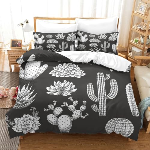 Parure de lit microfibre 3D effet douceur ligne botanique pour lit simple - 3