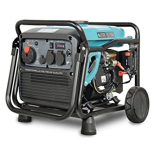 Könner & Söhnen KS 4100i E Invertergenerator. Höchstleistung 4000 Watt, 2x16 A (230 V), 2 USB-Anschlüsse, LED-Anzeige, ECO-Modus, Kupferwicklung, Kurzschluss- und Überlastschutz, EURO V.