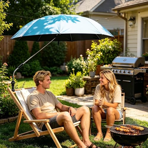 Sombrilla playera ajustable de 360 grados y toldo portátil antiviento para silla de terraza 3