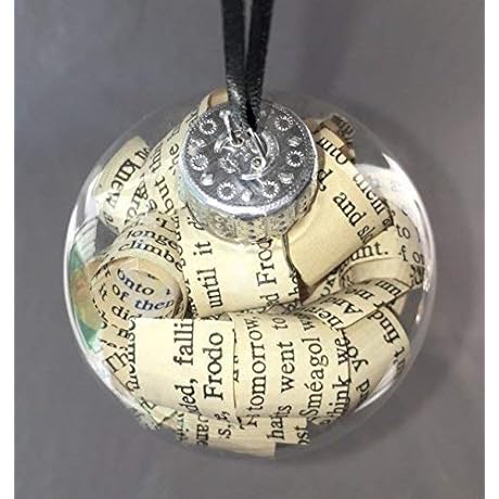Lord of the Rings Book Glass Christmas Tree Ornament