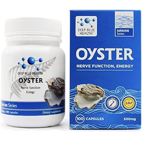New Zealand Oyster Extract Powder - 500mg x 100 Capsules - Zinc Supplement Pills for Men and Women - Supports Immune Health, Energy and Nerve Function w/ Green Lipped Mussel Cover