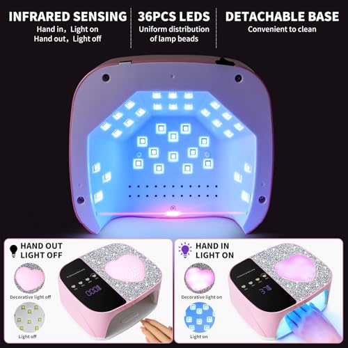 Lampe à ongles sans fil, lampe UV rechargeable pour ongles en gel, séchoir professionnel avec 4 minuteries, séchage rapide professionnel, lampe UV pour tous les ongles en gel, idéale pour salon et – vue 5