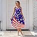 Women's Vintage 4th of July American Flag Dress Retro 1950s 50s Swing A-Line Sleeveless Sling Straps Party Dress Royal Blue