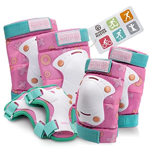 OutdoorMaster Joelheiras para crianças/jovens cotovelos almofadas de pulso 3 em 1 conjunto de equipamentos de proteção para skate multi esportes em linha patins patinação ciclismo BMX bicicleta scooter - cauda de unicórnio - M