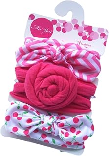 SYGA 3 Pcs Baby Headband, Fabric Rosebud, Butterfly Snail Stretchable HairBand for Newborn Infant Toddlers Kids 0-3 Year (... Price In India