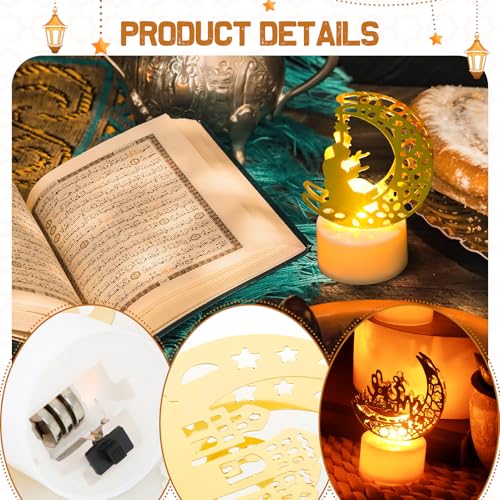 Hyunlai Ramadan Decorations for Home 6 Pieces Ramadan Led Lamp, Ramadan Eid Mubarak Decorations Lights, Ramadan Table Decor - Image 3