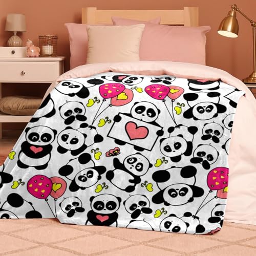 Couverture polaire panda 150x200cm jeté de canapé microfibre chaude - 8