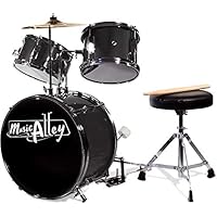 Music Alley Junior Drum Kit with Drum Stool & Drumsticks