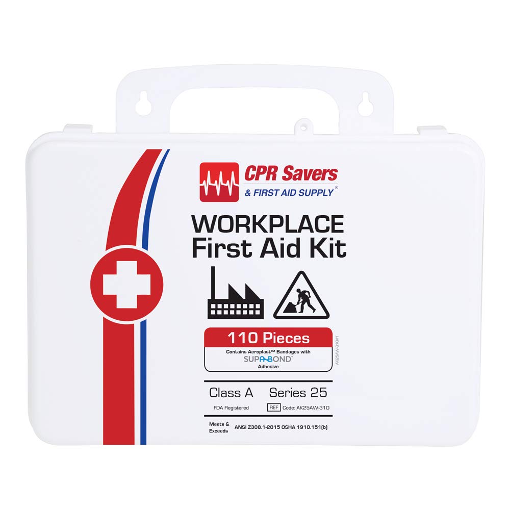 CPR Savers & First Aid Supply Home, Business, School, Restaurant, Car, Camping, Sports, and Hiking OSHA ANSI Weather Resistant First Aid Kit (25 Series)
