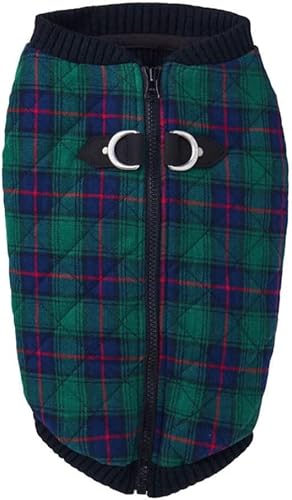 Gooby Chaleco de moda, pequeño suéter para perro, chaqueta cazadora con pechera elástica, Verde (Green Check) Gooby Chaleco de moda, pequeño suéter para perro, chaqueta cazadora con pechera elástica, Verde (Green Check)