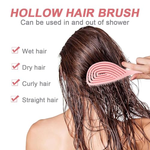 Image of Premium Pink 3D Hair Brush for Styling, Detangling and Grooming for Men and Women |Straightens & Detangles Curly Hairs | Reduces Hair Breakage and Promotes Hair Growth | Best Hair Brush for All Hair Types Assorted