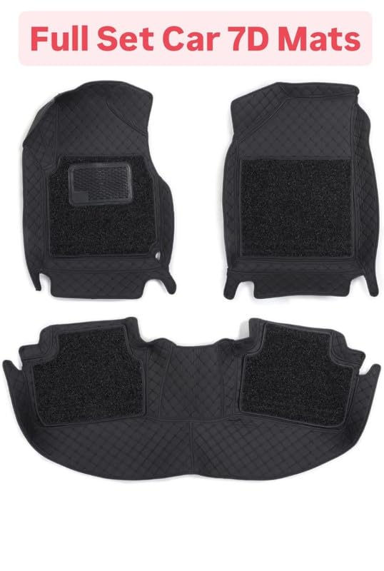 Image of 7D car mat Full Set for Toyota Urban Cruiser (Model : 2022-2024) Luxury Leather Double Car Floor Mat Complete Set || 100% Waterproof and Washable || Color : Black