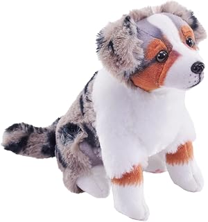 Wild Republic Rescue Dog, Australian Shepherd, Stuffed Animal, with Sound, 5.5 inches, Gift for Kids, Plush Toy, Fill is Spun Recycled Water Bottles