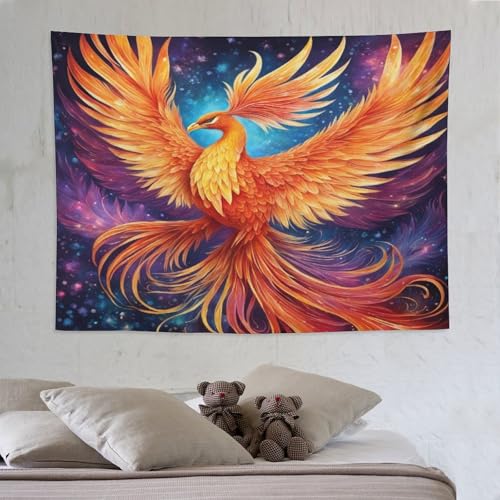 Tenture phénix 150x200cm pour habiller facilement un grand mur blanc sans percer de trous