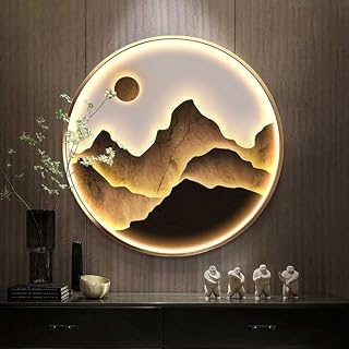 GRAHAM DECORS Pine Wood Roller LED Wall Art with Built-in LED Lights | Aesthetic Wall Hanging for Living Room | Unique Mod... Price In India