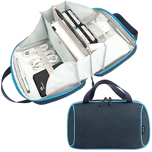 Fyy Electronic Organizer, Portable Cable Organizer Travel Accessories Tech Bag Carry Case Pouch Waterproof Storage Bag For Cable, Cord, Charger, Phone, Earbuds, Hard Drive, Travel Essentials Navy #TOP5