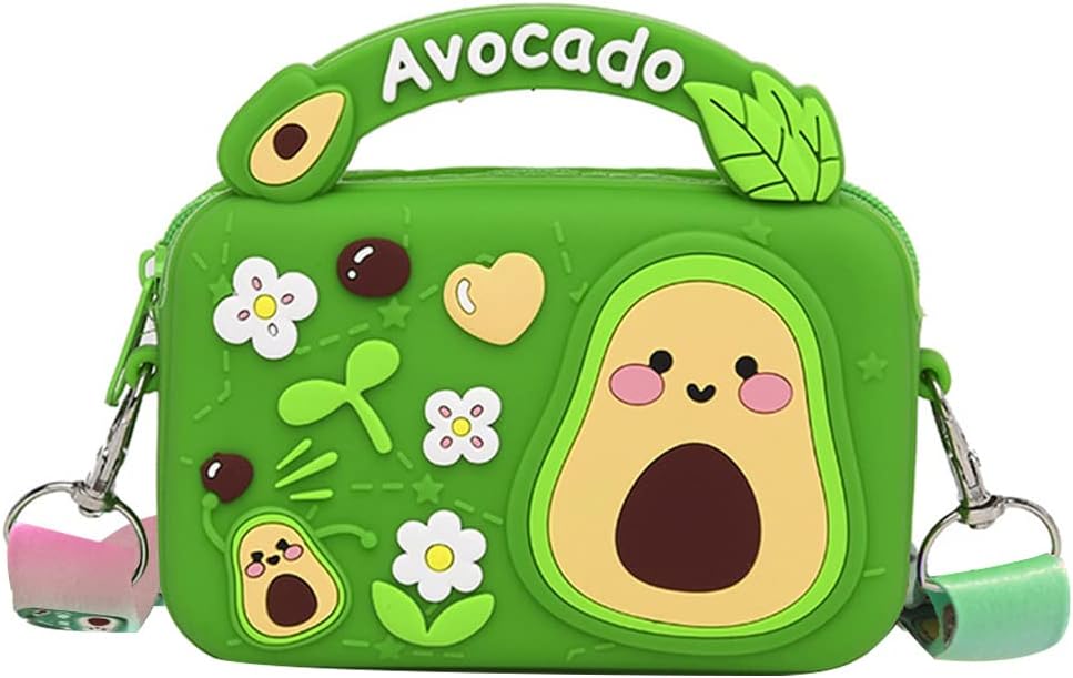 Silicone Mini Coin Purse Shoulder Bag Cartoon Kids Purse for Children's Handbags Shoulder Bag for Toddler Little Girl (Orange)